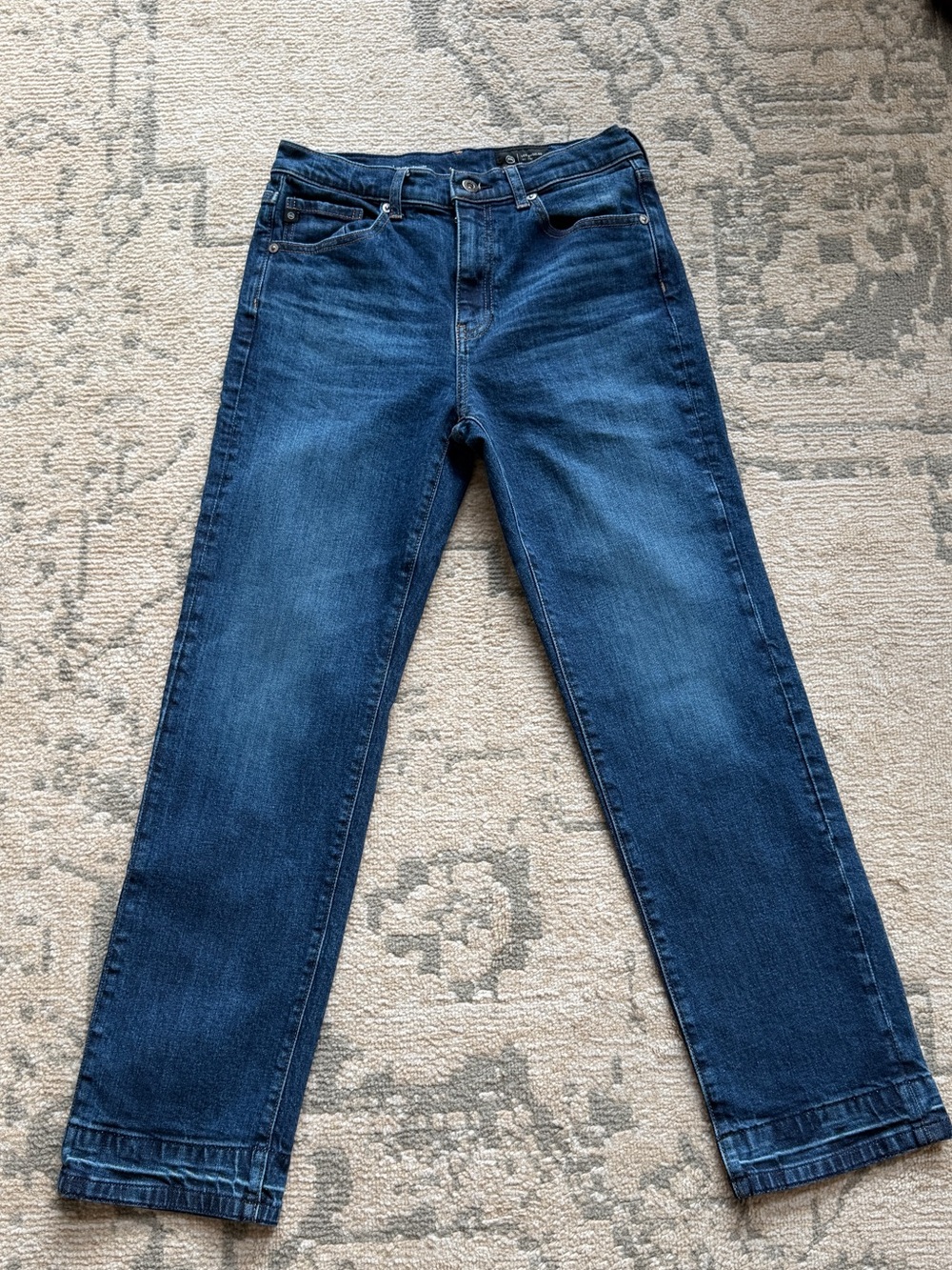 AG Brinley Classic Dark Blue Mid Rise Straight-Leg Women’s Jeans